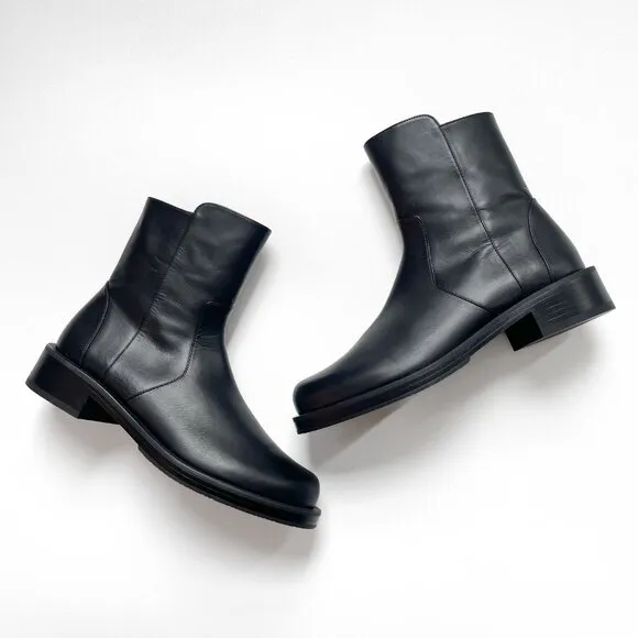 Stuart Weitzman 5050 Bold Ankle Boots Calfskin Black Size EU 38 US 7.5 NEW