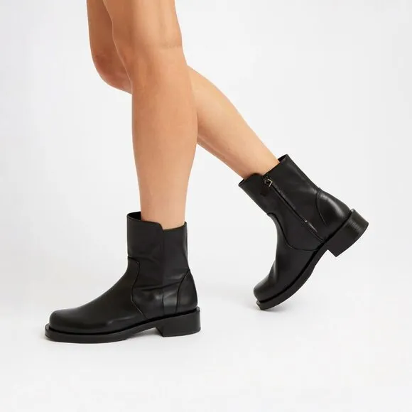 Stuart Weitzman 5050 Bold Ankle Boots Calfskin Black Size EU 38 US 7.5 NEW