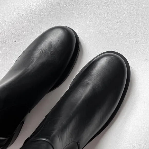 Stuart Weitzman 5050 Bold Ankle Boots Calfskin Black Size EU 38 US 7.5 NEW