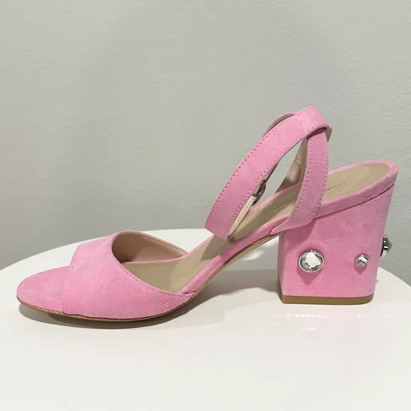 🌹STUART WEITZMAN 🌹 Allshine 75 Crystal-Embellished Suede Sandals Size: 7B