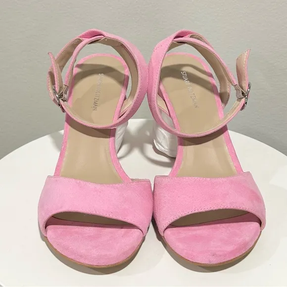 🌹STUART WEITZMAN 🌹 Allshine 75 Crystal-Embellished Suede Sandals Size: 7B