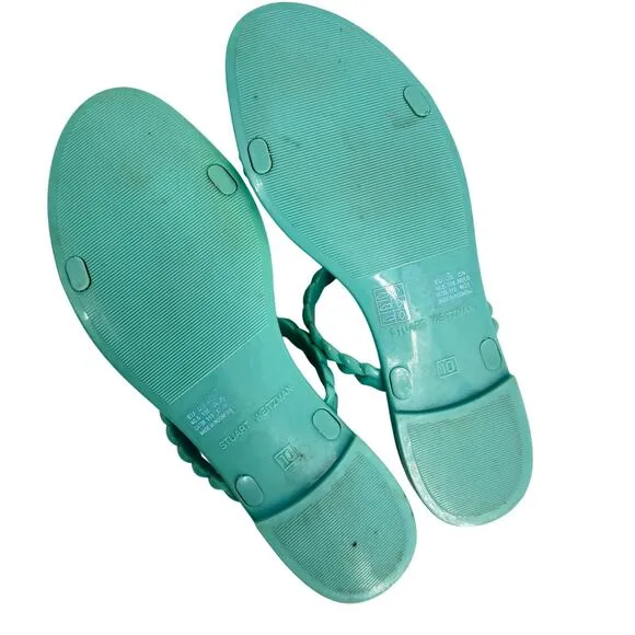 Stuart Weitzman Braida Sawyer Slip on Jelly Sandal Blue US 10