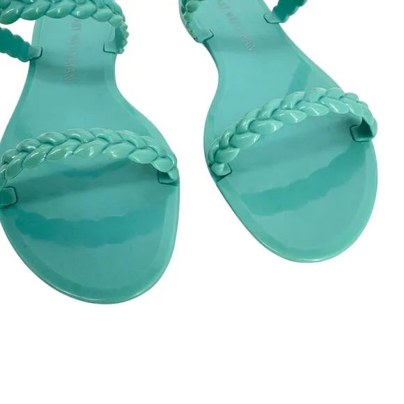 Stuart Weitzman Braida Sawyer Slip on Jelly Sandal Blue US 10