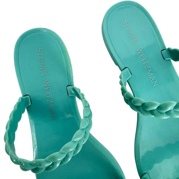 Stuart Weitzman Braida Sawyer Slip on Jelly Sandal Blue US 10