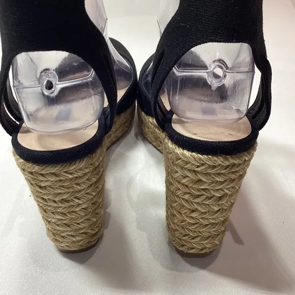Stuart Weitzman espadrille wedge Navy Blue sandals Size 7.5