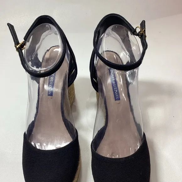 Stuart Weitzman espadrille wedge Navy Blue sandals Size 7.5