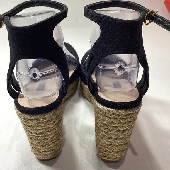 Stuart Weitzman espadrille wedge Navy Blue sandals Size 7.5