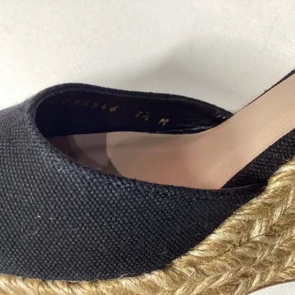 Stuart Weitzman espadrille wedge Navy Blue sandals Size 7.5