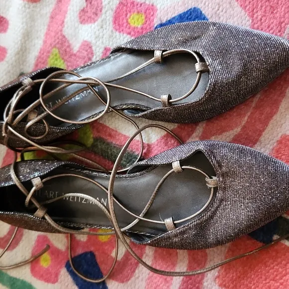 Stuart Weitzman Gilligan sparkly ballet flats size 8M made in 🇪🇸