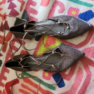 Stuart Weitzman Gilligan sparkly ballet flats size 8M made in 🇪🇸