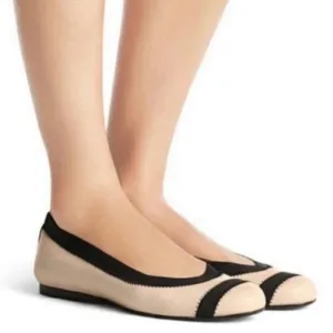 Stuart Weitzman Giveable Ballet Flats Cream and Black 8