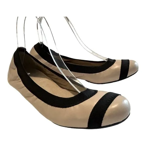 Stuart Weitzman Giveable Ballet Flats Cream and Black 8