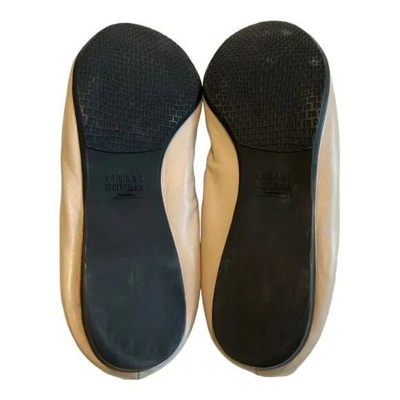 Stuart Weitzman Giveable Ballet Flats Cream and Black 8