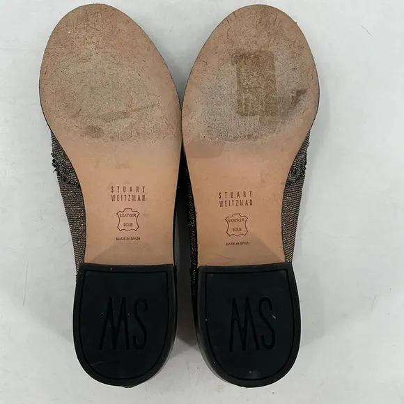 Stuart Weitzman Guy Thiing Tassel Loafers in Pyrite Nocturn - Size 6 1/2M
