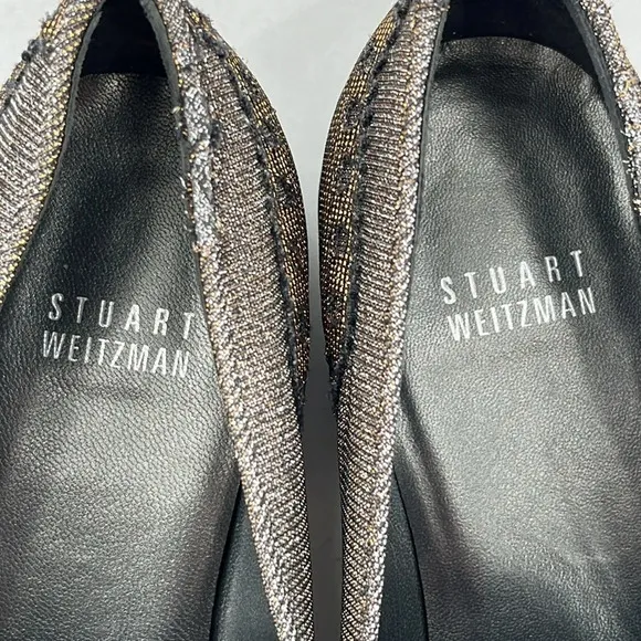 Stuart Weitzman Guy Thiing Tassel Loafers in Pyrite Nocturn - Size 6 1/2M