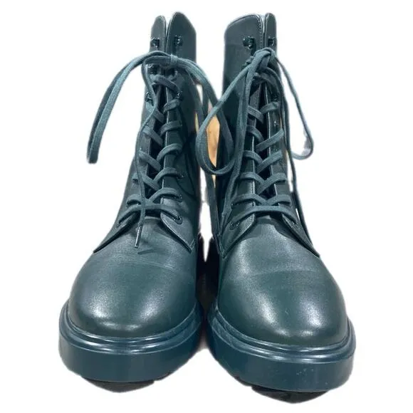 Stuart Weitzman Mckenzee Combat Boots 6.5 Green Lace Up
