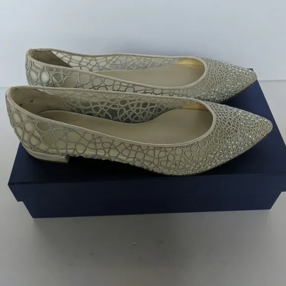 Stuart Weitzman  Metallic Sparkletoes Flats size 8