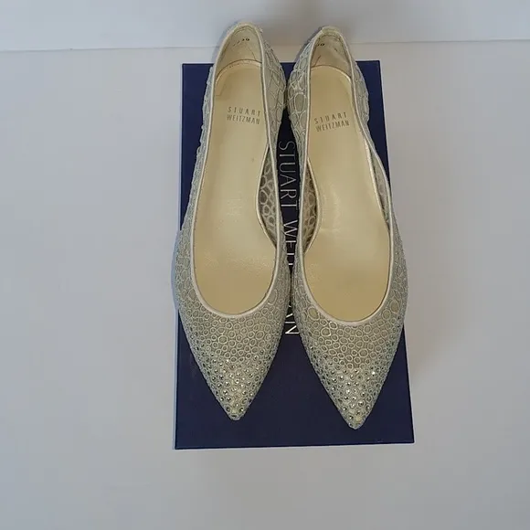 Stuart Weitzman  Metallic Sparkletoes Flats size 8
