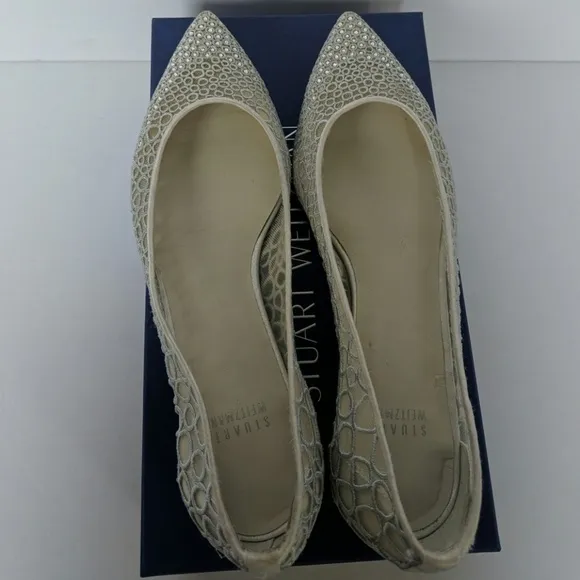 Stuart Weitzman  Metallic Sparkletoes Flats size 8
