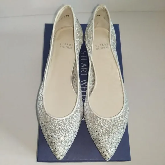Stuart Weitzman  Metallic Sparkletoes Flats size 8
