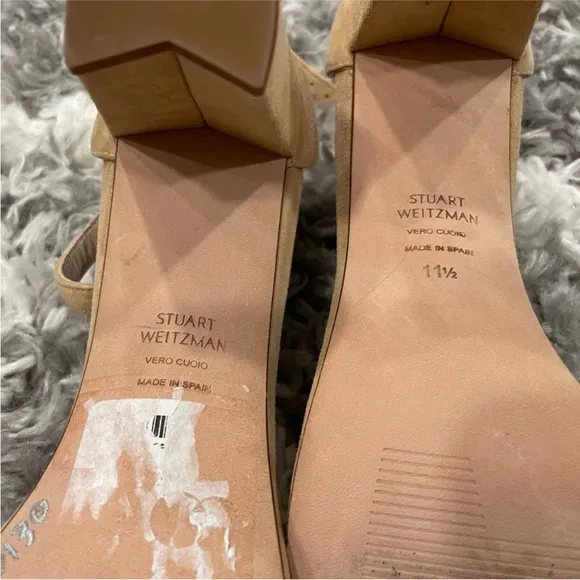 Stuart Weitzman Nearly Nuede Suede Block Sandals
