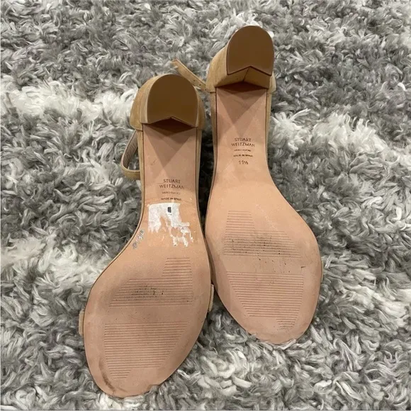 Stuart Weitzman Nearly Nuede Suede Block Sandals