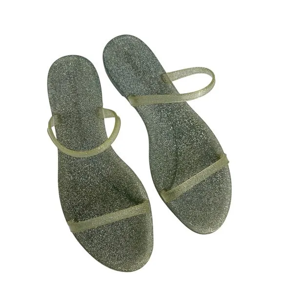 Stuart Weitzman Sawyer Glitter Jelly Sandals Size 9
