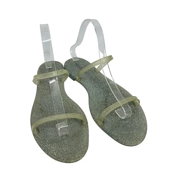 Stuart Weitzman Sawyer Glitter Jelly Sandals Size 9