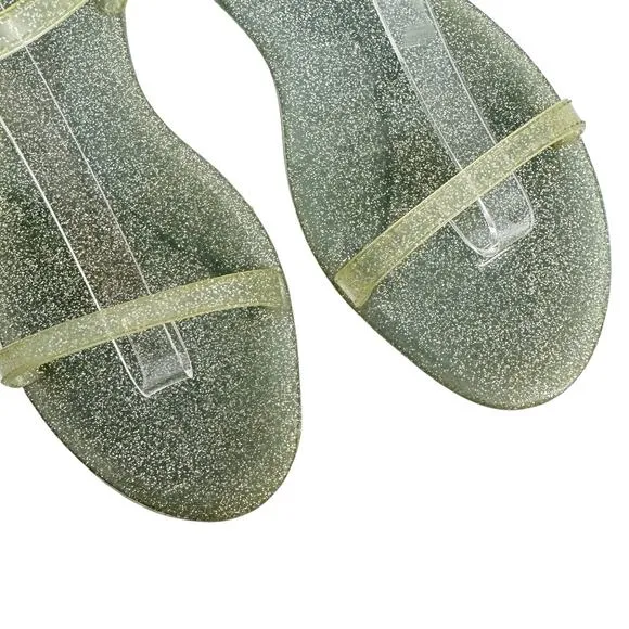 Stuart Weitzman Sawyer Glitter Jelly Sandals Size 9