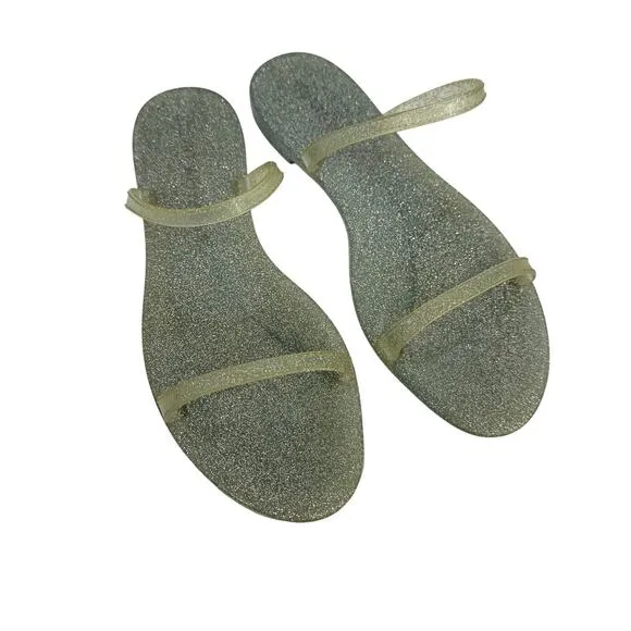 Stuart Weitzman Sawyer Glitter Jelly Sandals Size 9