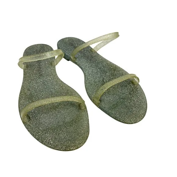 Stuart Weitzman Sawyer Glitter Jelly Sandals Size 9