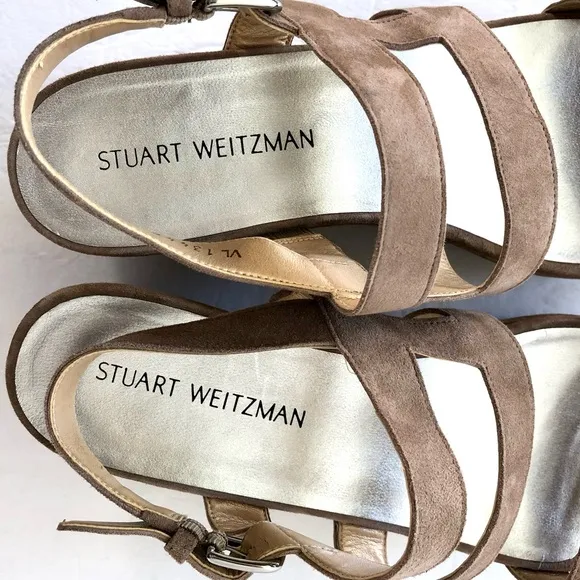 Stuart Weitzman Suede Cage Platform Sandals