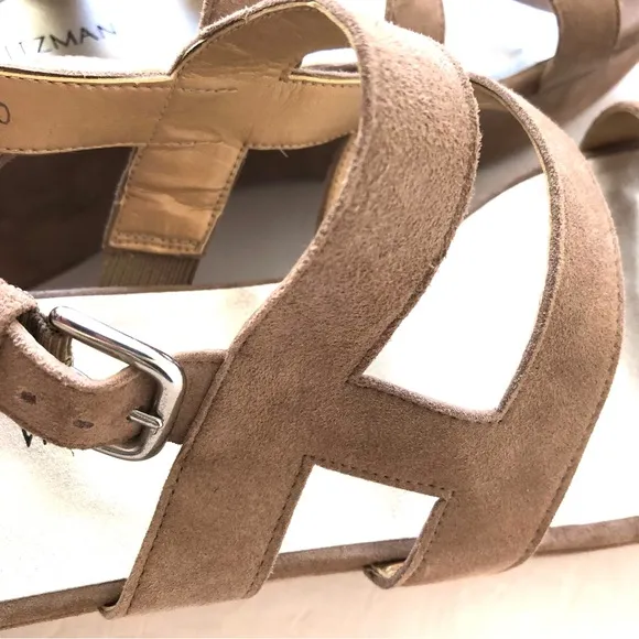 Stuart Weitzman Suede Cage Platform Sandals