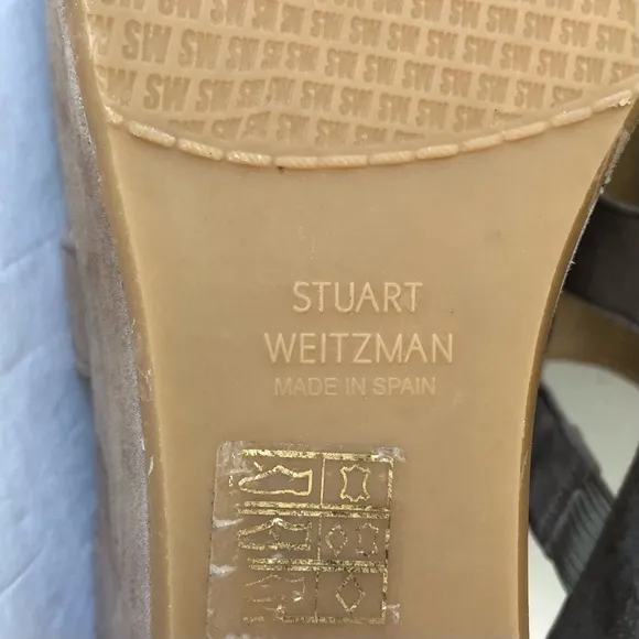 Stuart Weitzman Suede Cage Platform Sandals