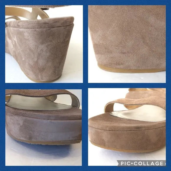 Stuart Weitzman Suede Cage Platform Sandals