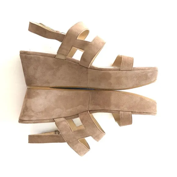 Stuart Weitzman Suede Cage Platform Sandals