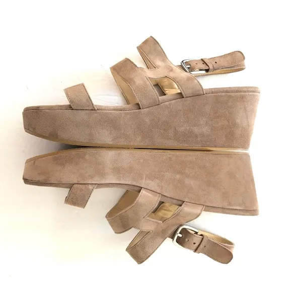 Stuart Weitzman Suede Cage Platform Sandals