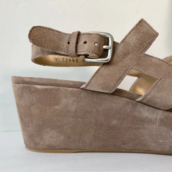 Stuart Weitzman Suede Cage Platform Sandals