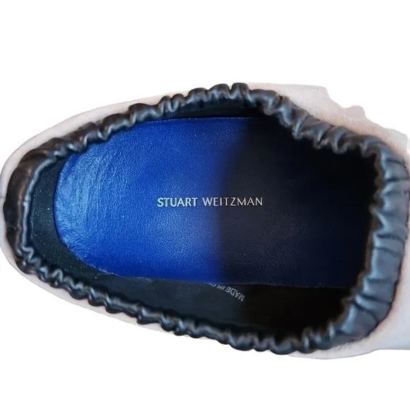Stuart Weitzman Suede Sock Sneakers SW-612 Pull On Leather Platform
