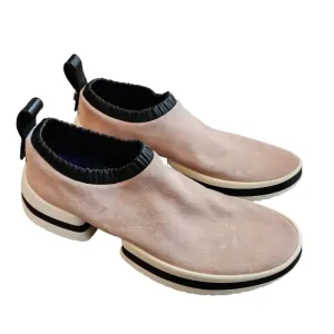 Stuart Weitzman Suede Sock Sneakers SW-612 Pull On Leather Platform