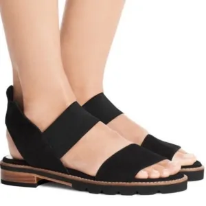 Stuart Weitzman Topical Black Suede Open Toe Ankle Strap Sandals in size 7.5