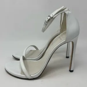 Stuart Weitzman white leather Ankle-Strap Sandals size 8.5