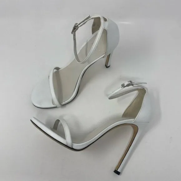 Stuart Weitzman white leather Ankle-Strap Sandals size 8.5