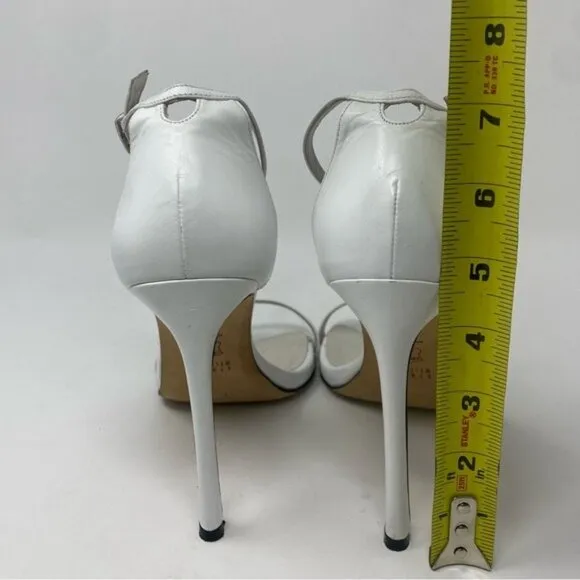 Stuart Weitzman white leather Ankle-Strap Sandals size 8.5