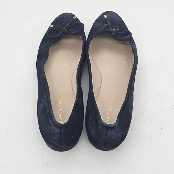 STUART WEITZMAN Womens Ballet Flats Gabby NEW Almond Toe  Slip On Suede 5.5