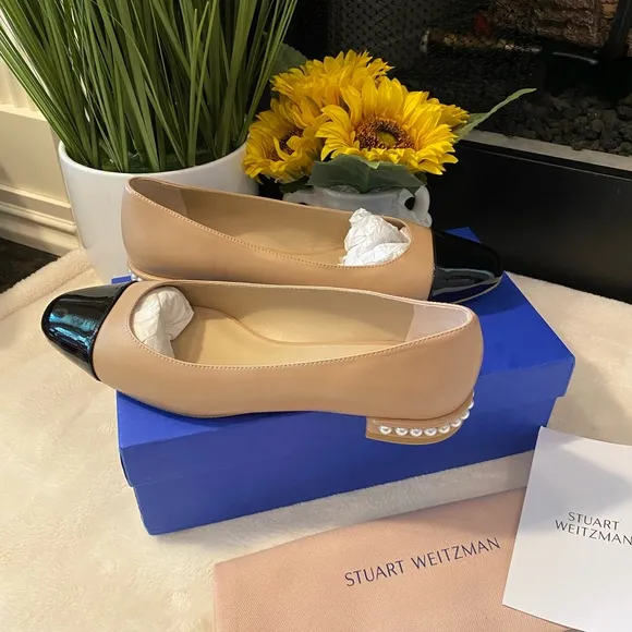 STUART WEITZMAN Women's Pearl Slip On Cap Toe Flats