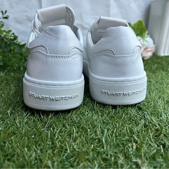 Stuart WeitzmanLeather Courtside Low-Top Sneakers white size 7 new