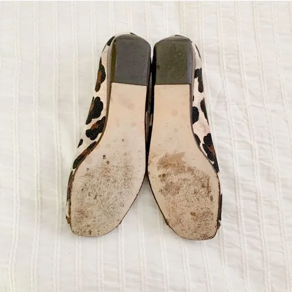 STUART WEITZMAN canvas leopard print flats