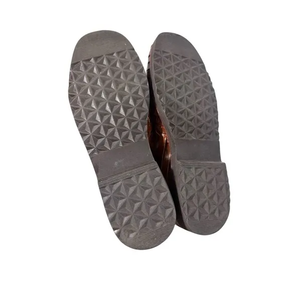 Studio Belvedere Men's Woven Leather Fisherman Flats Slip on Sandals 8 Brown