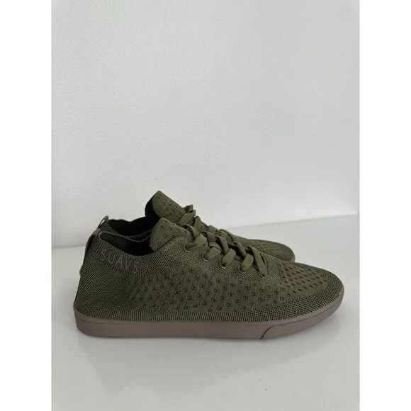 SUAV Men's Zilker Gum Sole Sneakers Green Knit Low Top Laces Comfort Size 7.5